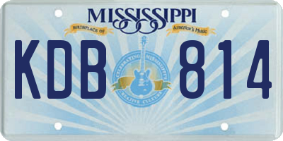 MS license plate KDB814