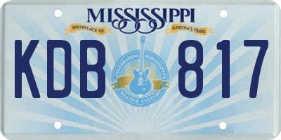 MS license plate KDB817