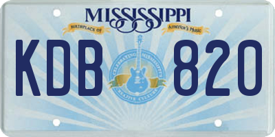 MS license plate KDB820