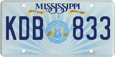 MS license plate KDB833