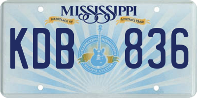 MS license plate KDB836