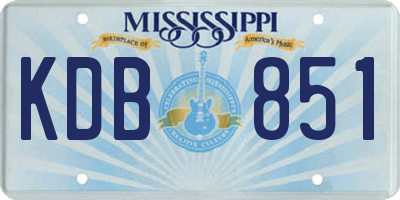 MS license plate KDB851