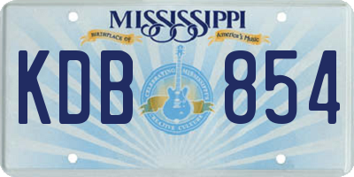 MS license plate KDB854