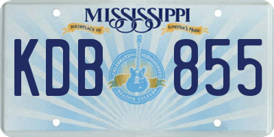 MS license plate KDB855