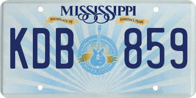 MS license plate KDB859