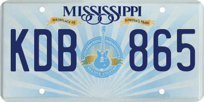 MS license plate KDB865