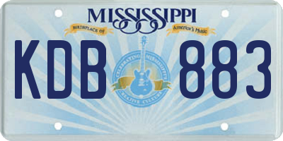 MS license plate KDB883
