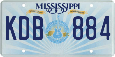 MS license plate KDB884
