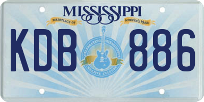 MS license plate KDB886