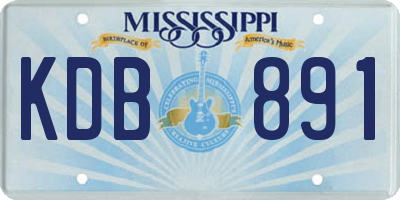 MS license plate KDB891