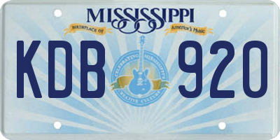 MS license plate KDB920