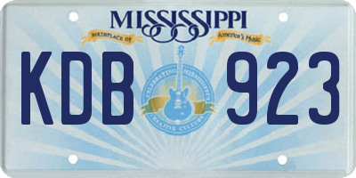 MS license plate KDB923