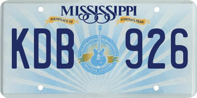MS license plate KDB926