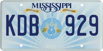 MS license plate KDB929