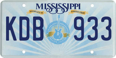 MS license plate KDB933
