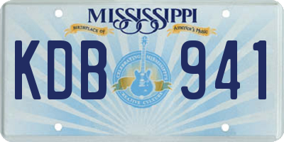 MS license plate KDB941