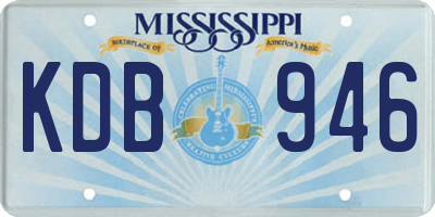 MS license plate KDB946