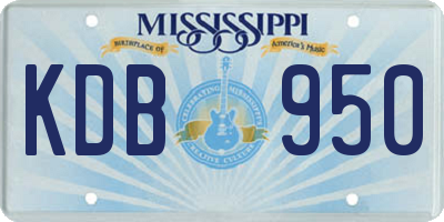 MS license plate KDB950
