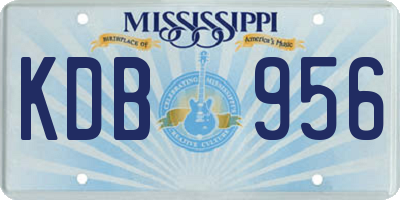 MS license plate KDB956