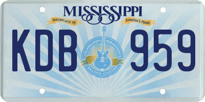 MS license plate KDB959