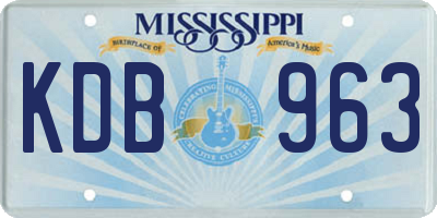 MS license plate KDB963