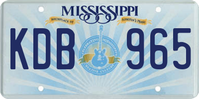 MS license plate KDB965