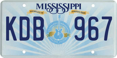 MS license plate KDB967
