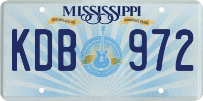 MS license plate KDB972