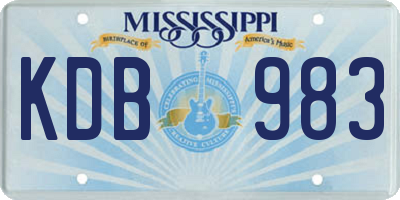 MS license plate KDB983