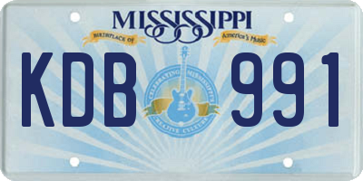 MS license plate KDB991