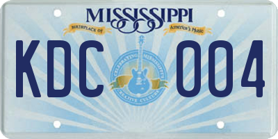 MS license plate KDC004