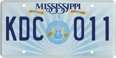 MS license plate KDC011