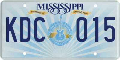 MS license plate KDC015