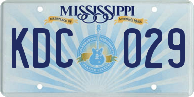MS license plate KDC029