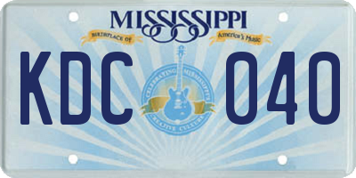 MS license plate KDC040