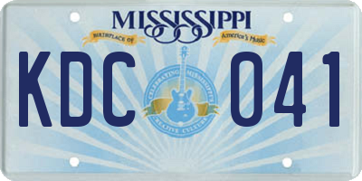 MS license plate KDC041