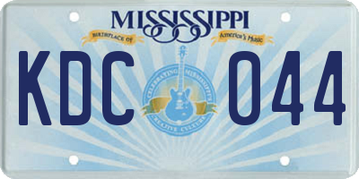 MS license plate KDC044