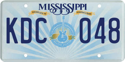 MS license plate KDC048