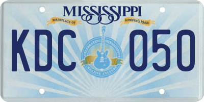 MS license plate KDC050