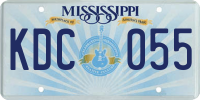 MS license plate KDC055