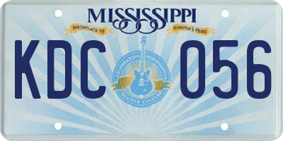 MS license plate KDC056