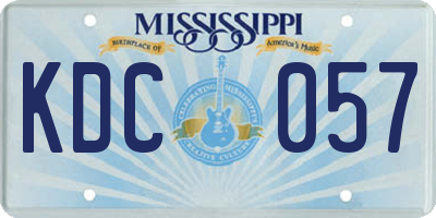 MS license plate KDC057