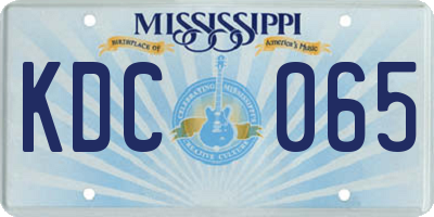 MS license plate KDC065