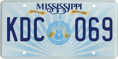 MS license plate KDC069