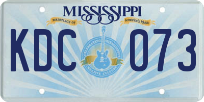 MS license plate KDC073