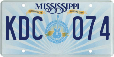 MS license plate KDC074