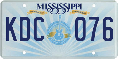 MS license plate KDC076