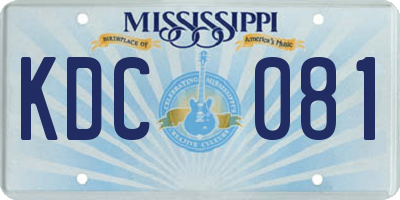 MS license plate KDC081