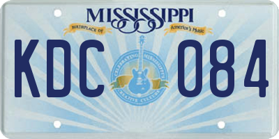 MS license plate KDC084