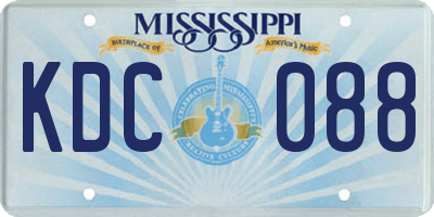 MS license plate KDC088
